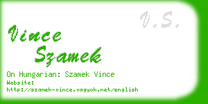 vince szamek business card